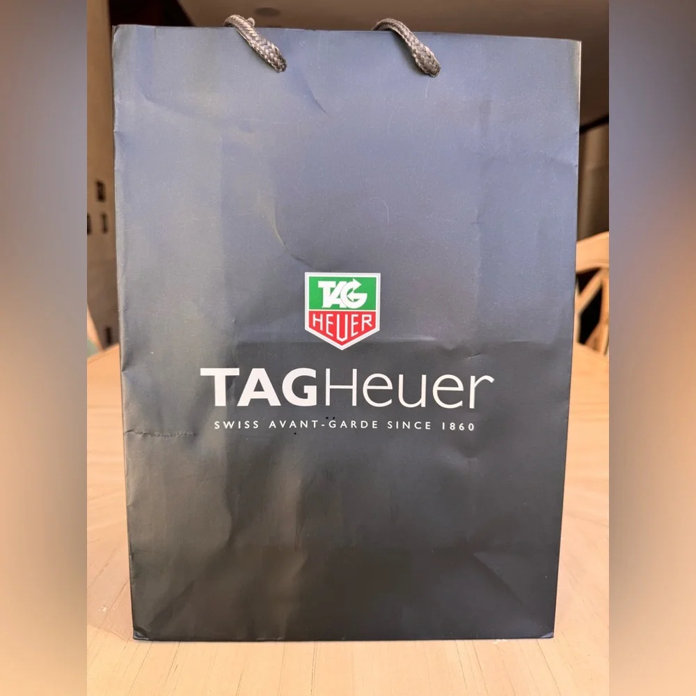 Authentic TAG Heuer Black Paper Shopping Bag – 10” x 13.5” x 4.5”